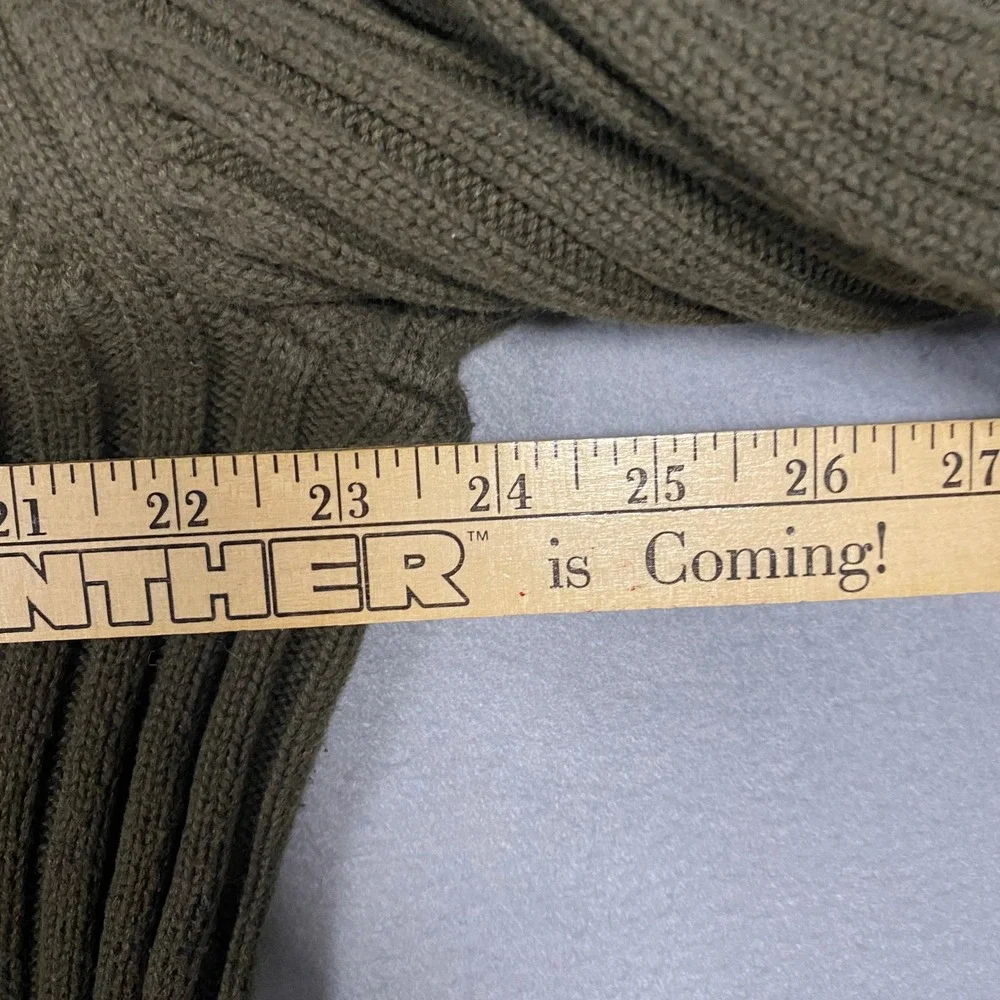 Banana Republic Sweater Mens Large Olive Green Cable Knit Ribbed Cotton